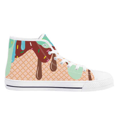 Mens High Top Canvas Shoes - Customized Tongue