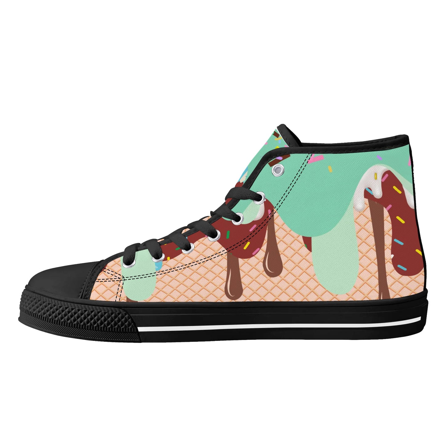 Mens High Top Canvas Shoes - Customized Tongue