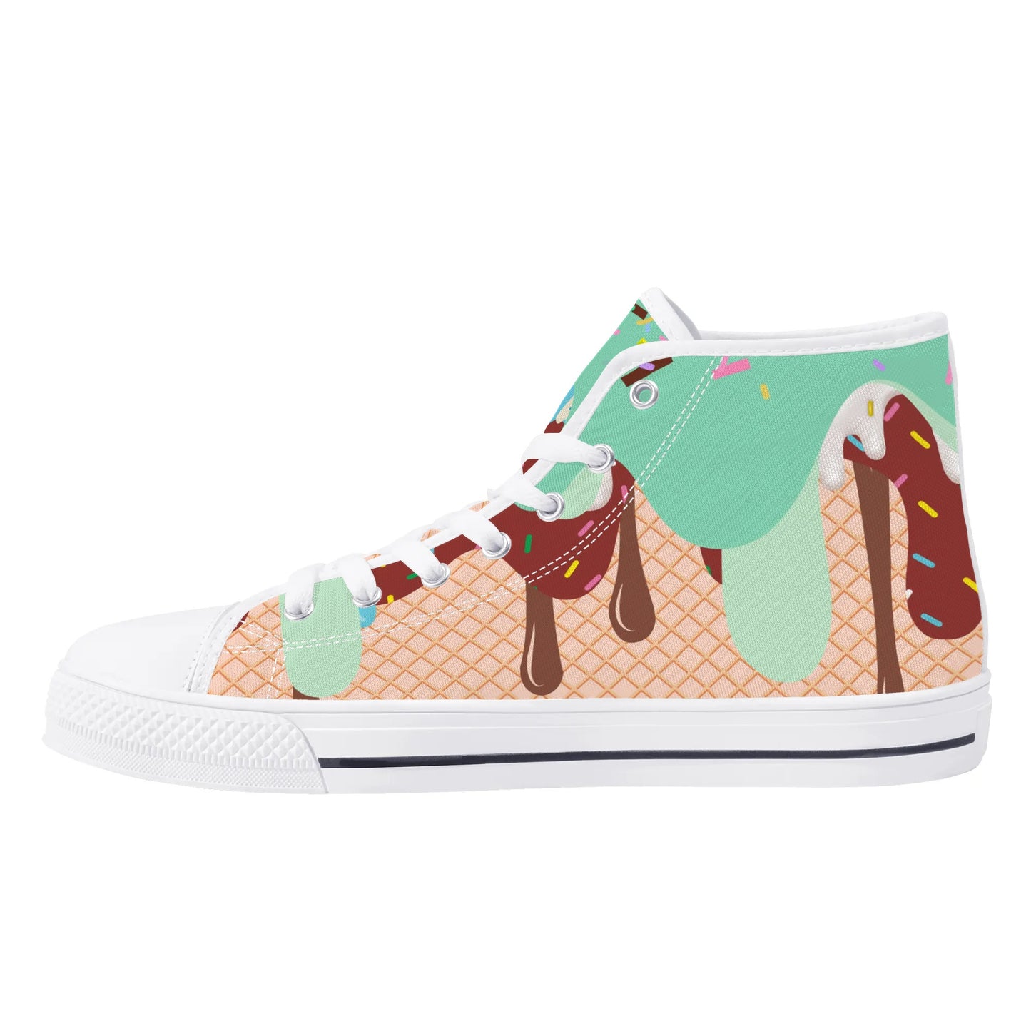 Mens High Top Canvas Shoes - Customized Tongue