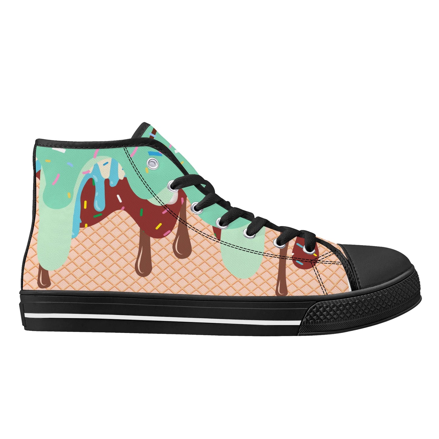 Mens High Top Canvas Shoes - Customized Tongue