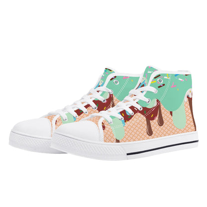 Mens High Top Canvas Shoes - Customized Tongue