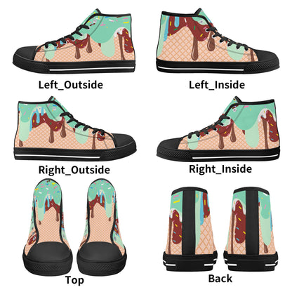 Mens High Top Canvas Shoes - Customized Tongue