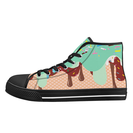 Mens High Top Canvas Shoes - Customized Tongue