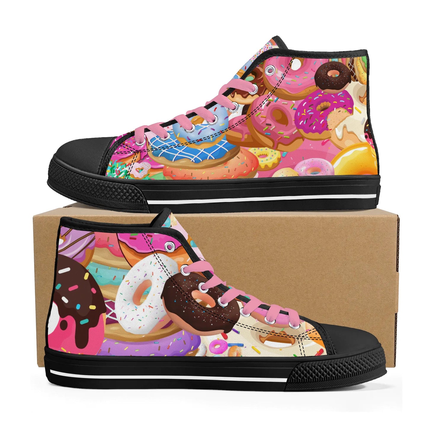 Mens High Top Canvas Shoes - Customized Tongue