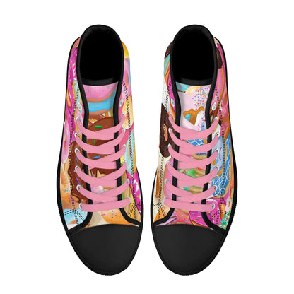 Mens High Top Canvas Shoes - Customized Tongue