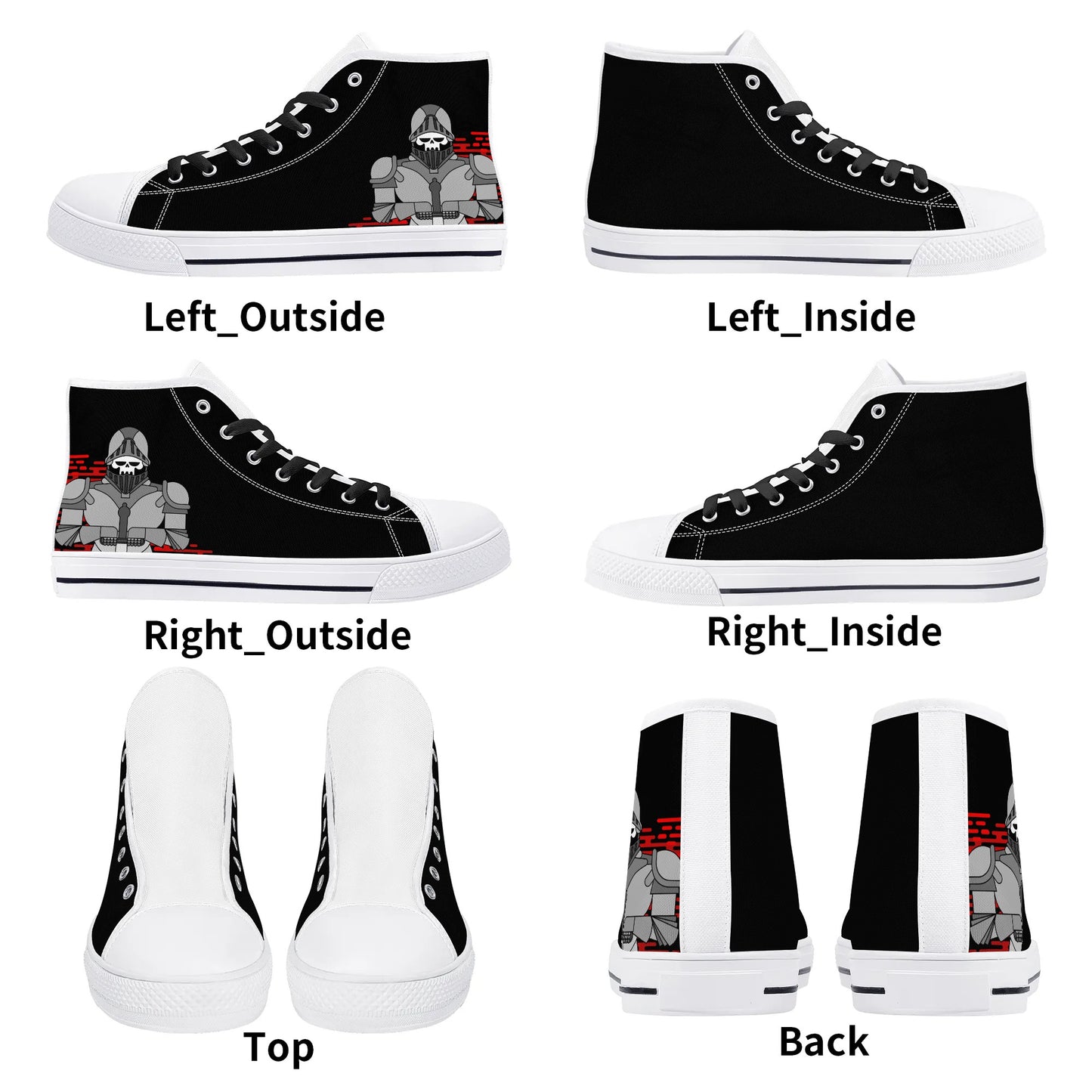 Mens High Top Canvas Shoes - Customized Tongue