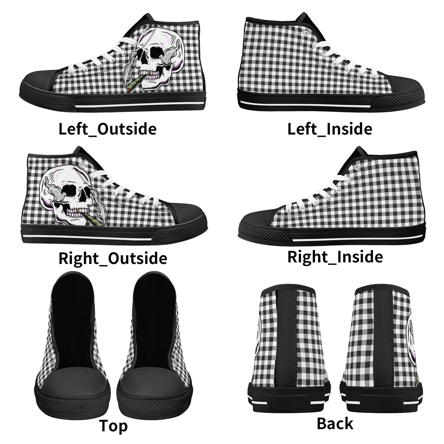 Mens High Top Canvas Shoes - Customized Tongue