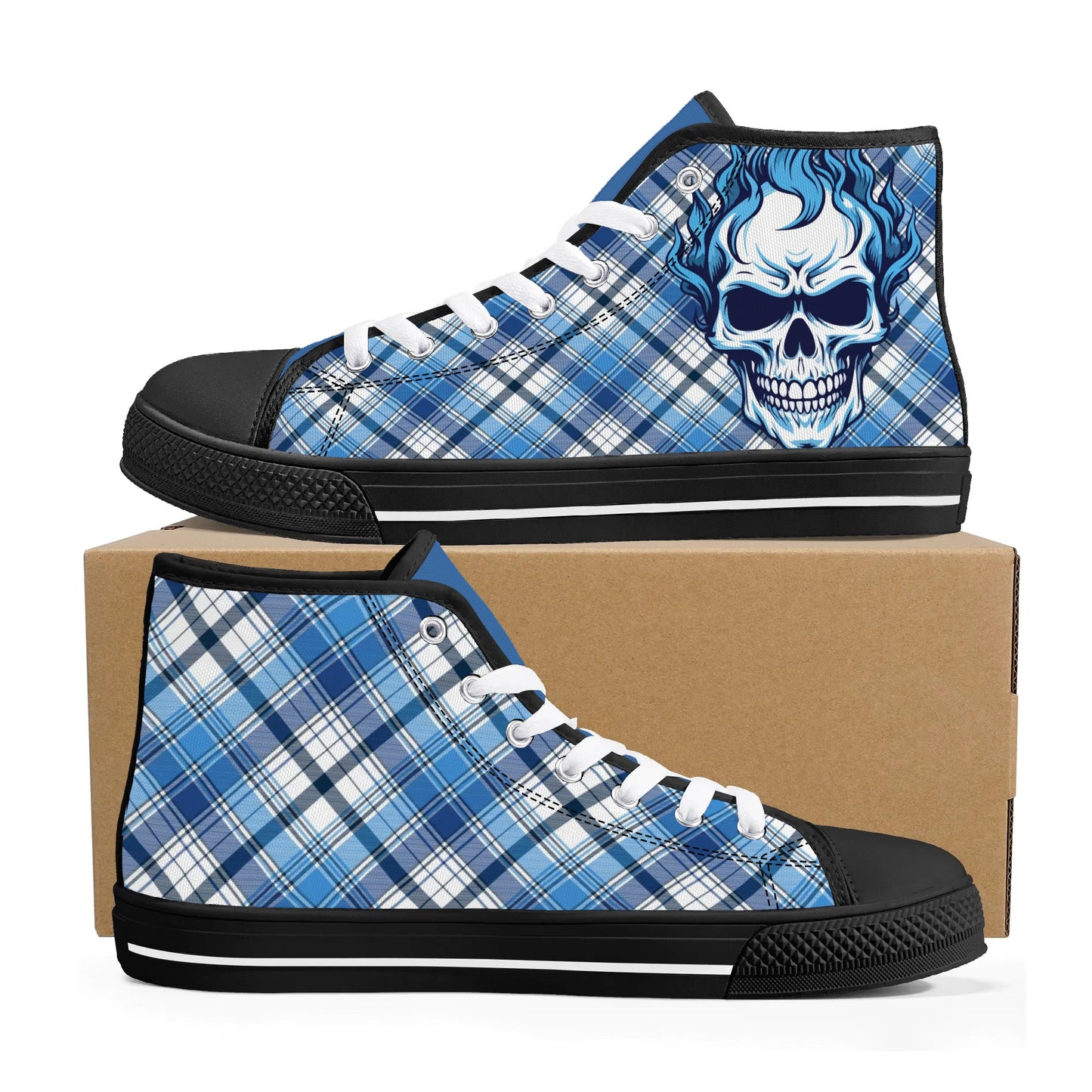 Mens High Top Canvas Shoes - Customized Tongue