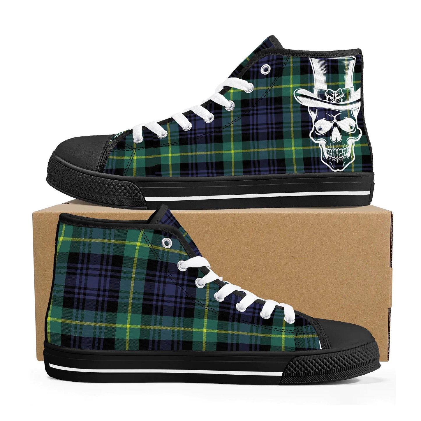 Mens High Top Canvas Shoes - Customized Tongue