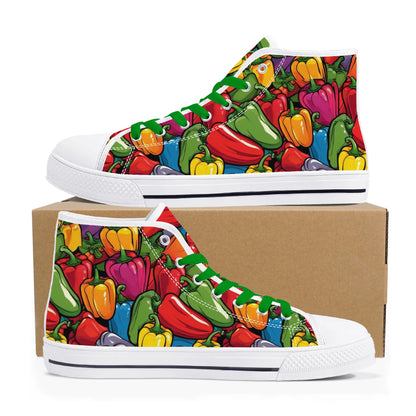 Mens High Top Canvas Shoes - Customized Tongue