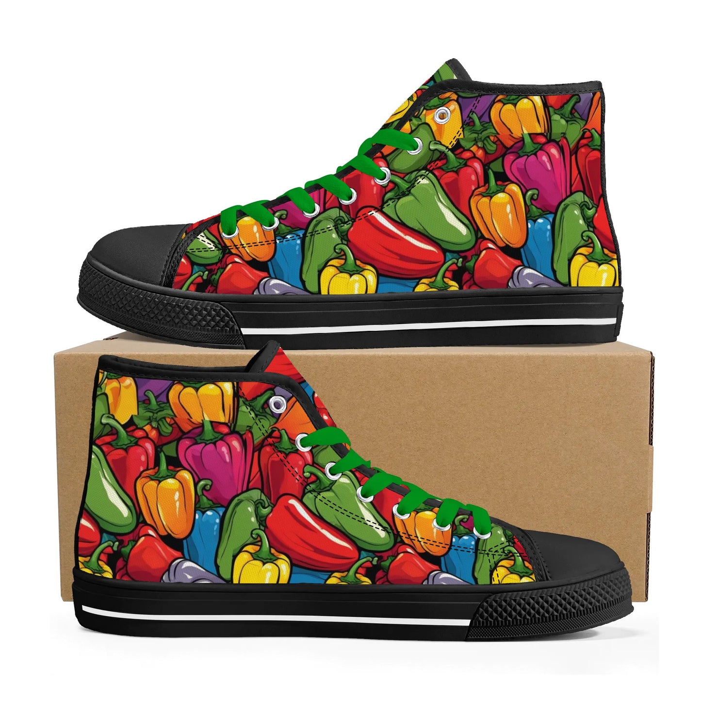 Mens High Top Canvas Shoes - Customized Tongue