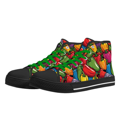 Mens High Top Canvas Shoes - Customized Tongue