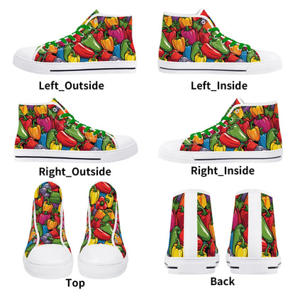 Mens High Top Canvas Shoes - Customized Tongue