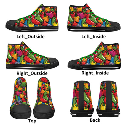 Mens High Top Canvas Shoes - Customized Tongue