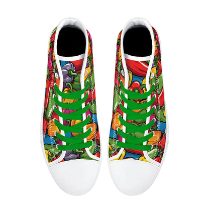 Mens High Top Canvas Shoes - Customized Tongue