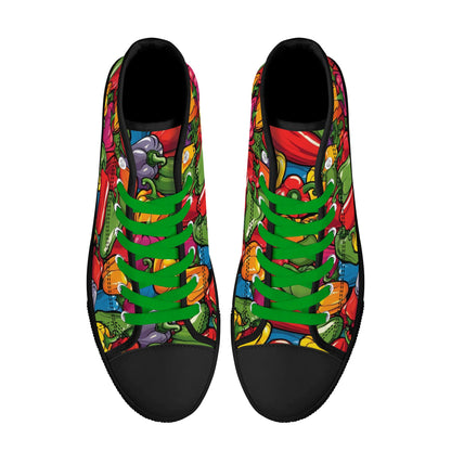 Mens High Top Canvas Shoes - Customized Tongue