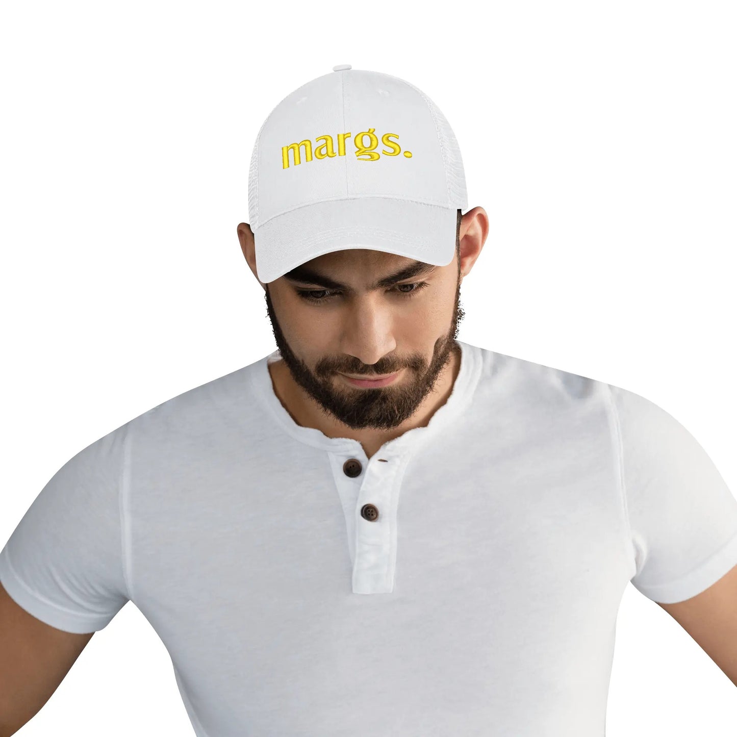Emobrideried Grid Mesh Trucker Hat