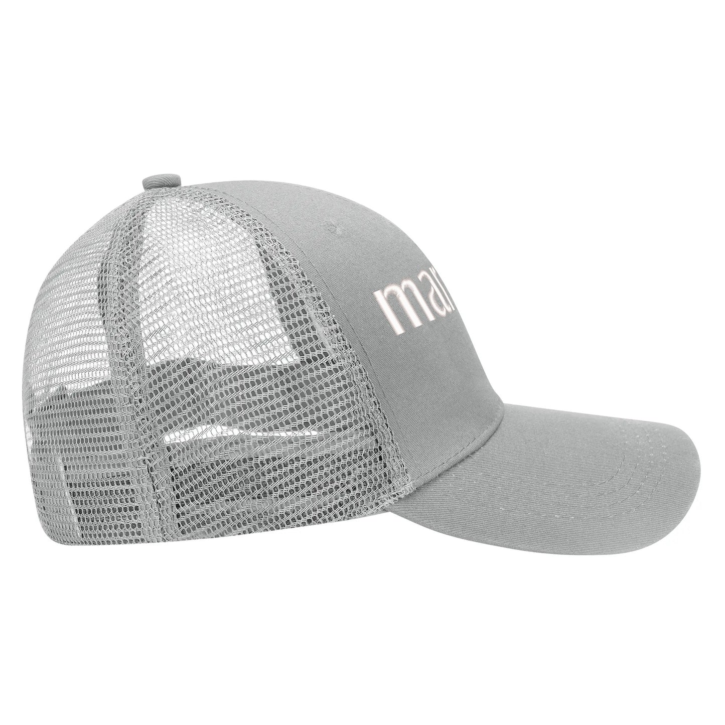 Emobrideried Grid Mesh Trucker Hat