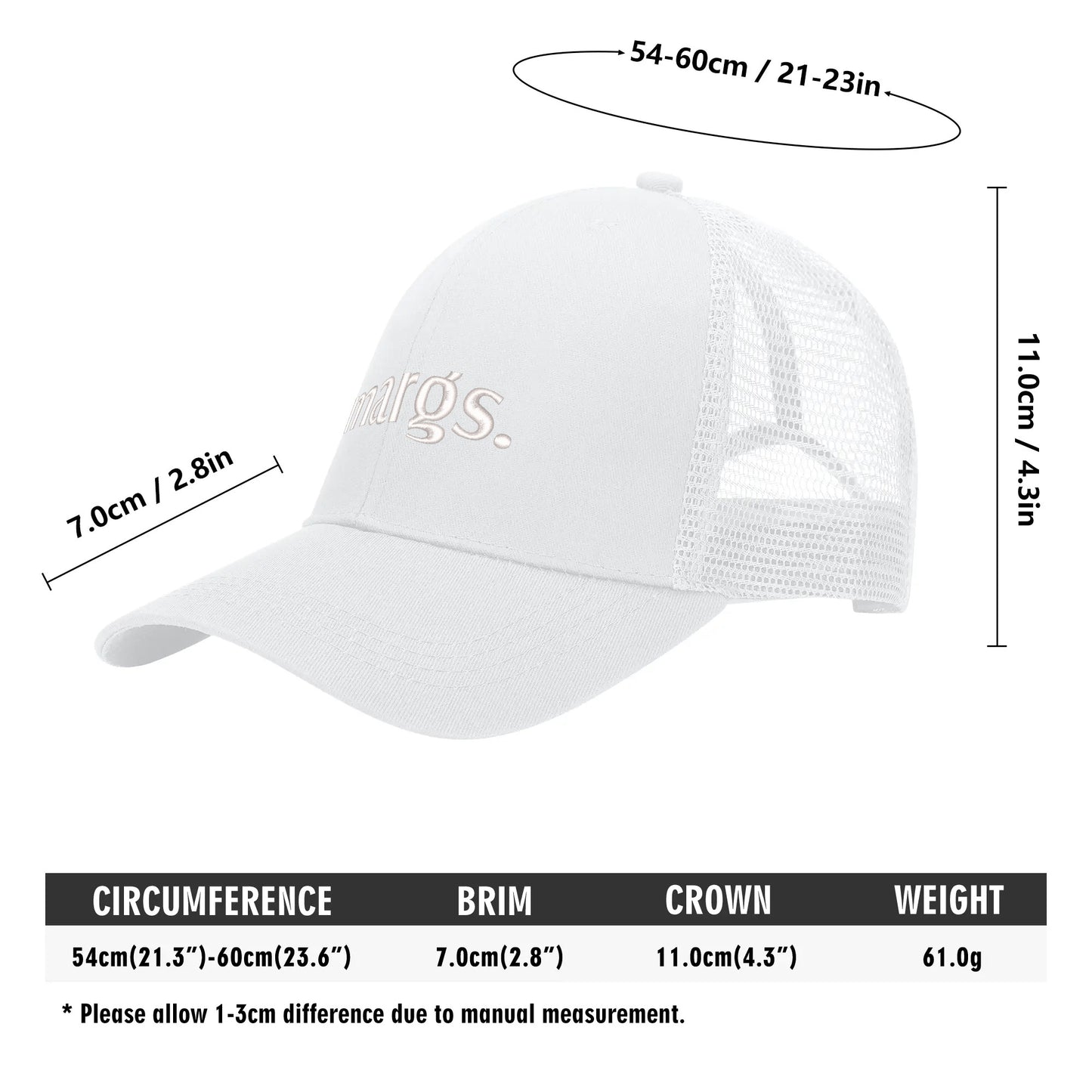 Emobrideried Grid Mesh Trucker Hat