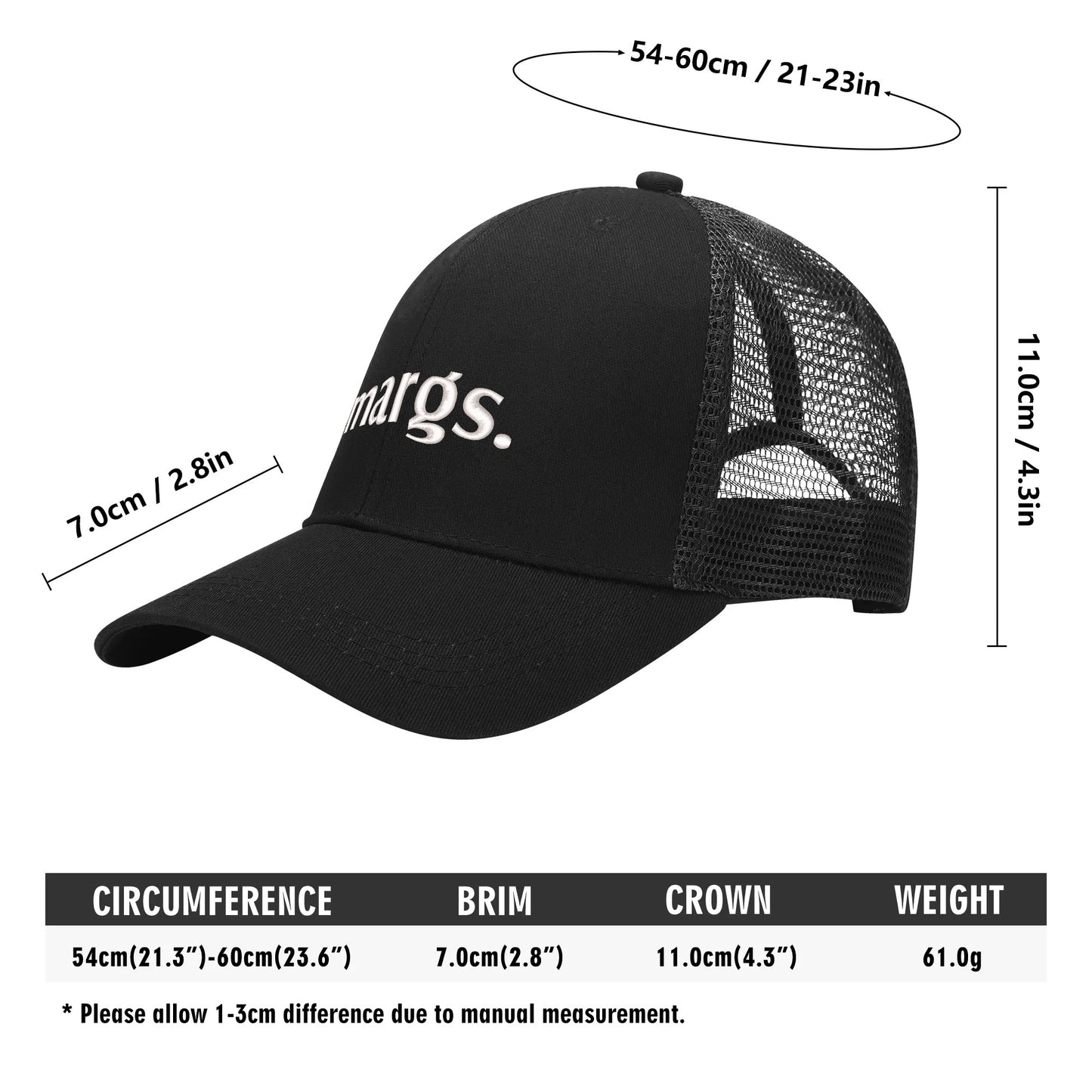 Emobrideried Grid Mesh Trucker Hat