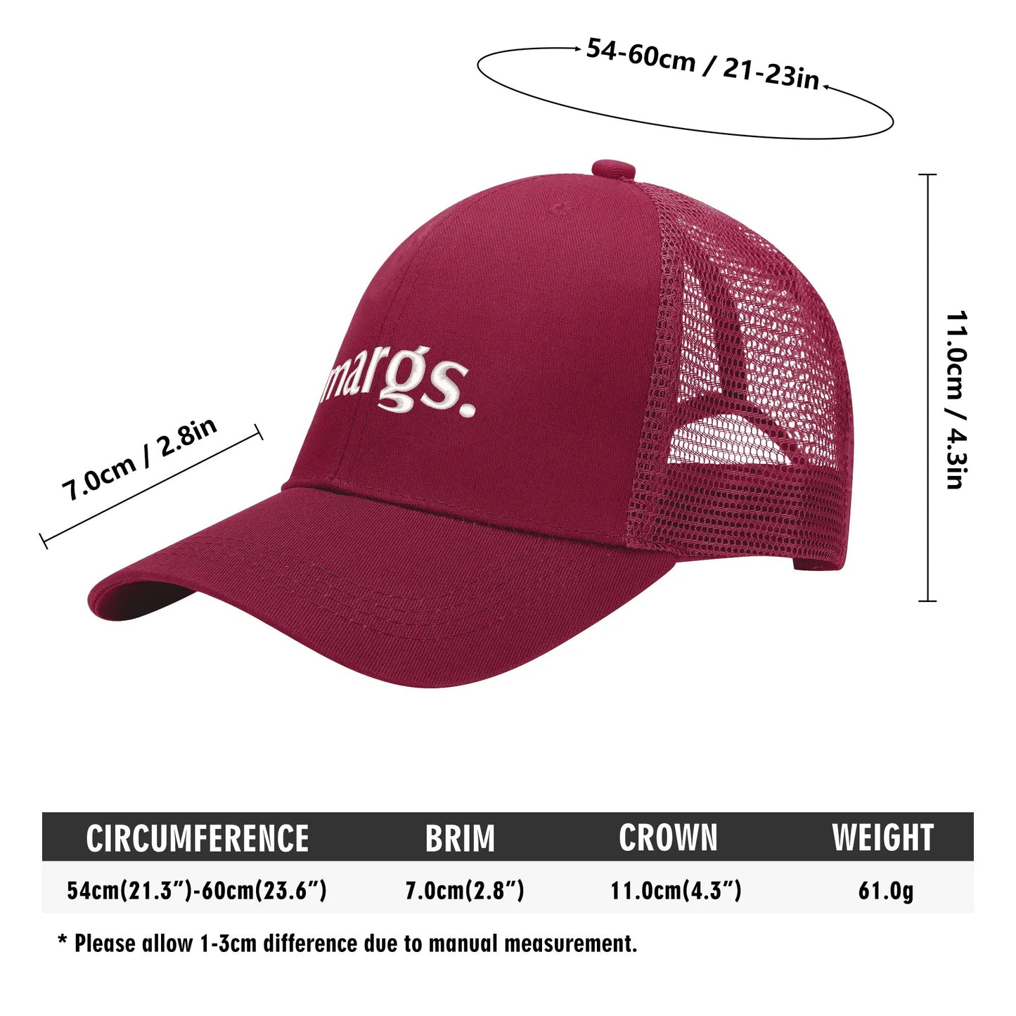 Emobrideried Grid Mesh Trucker Hat