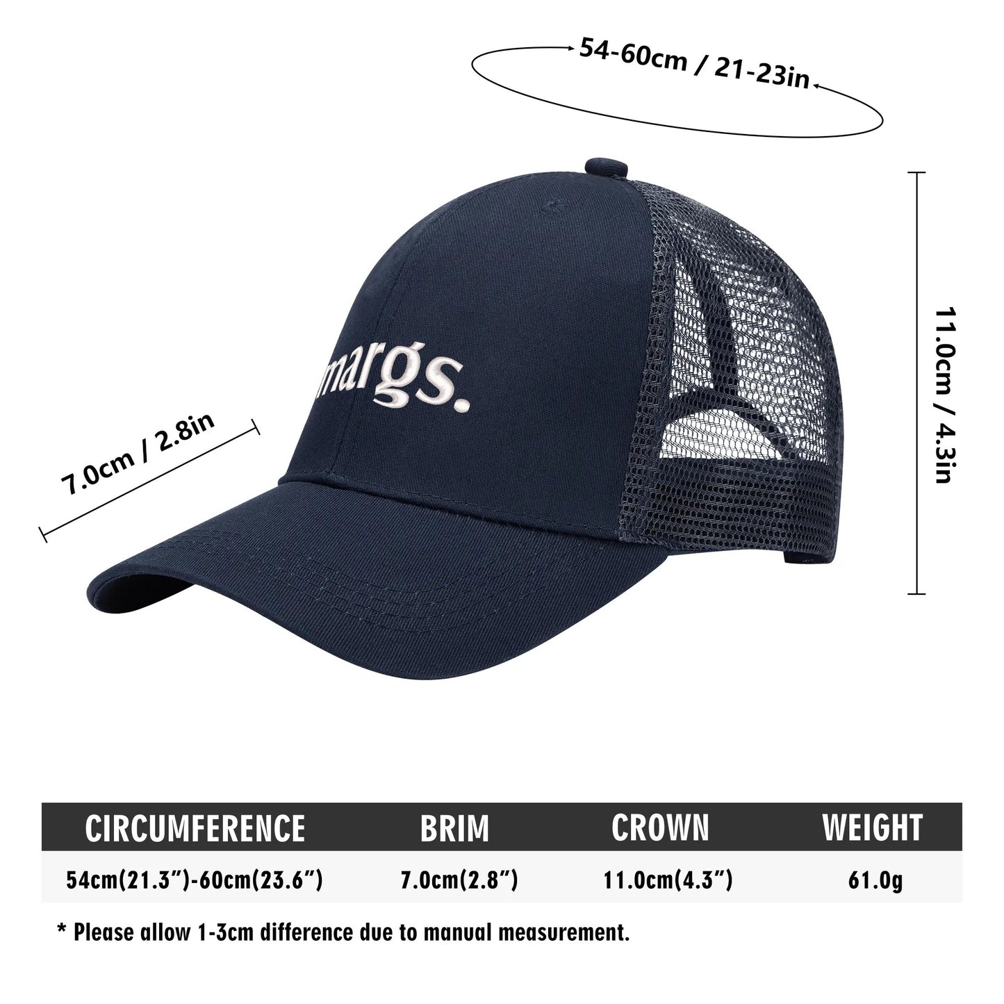 Emobrideried Grid Mesh Trucker Hat