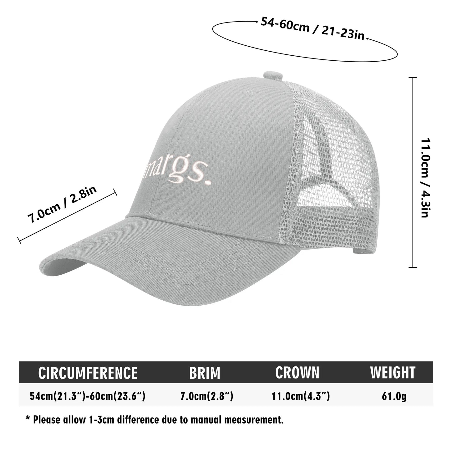 Emobrideried Grid Mesh Trucker Hat