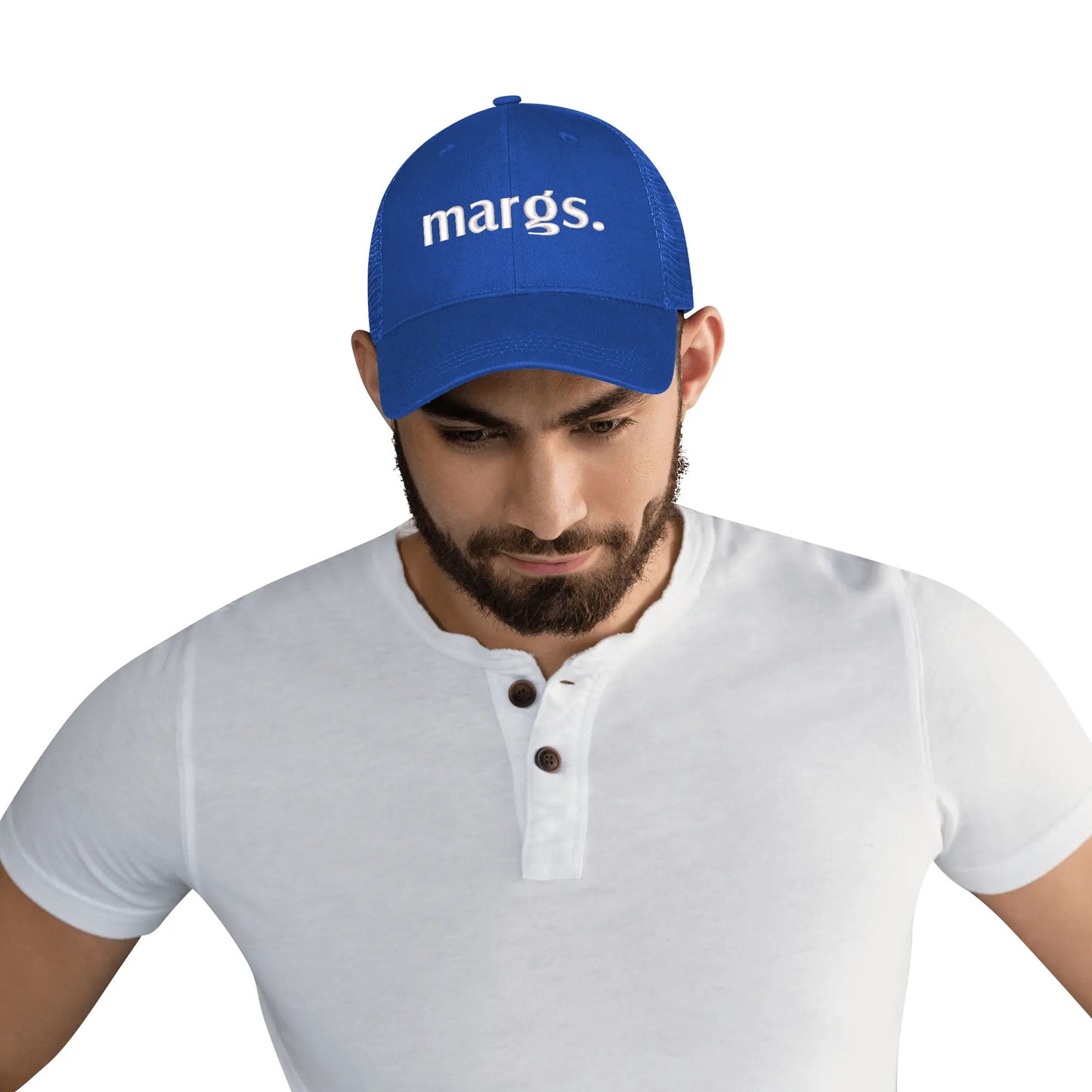 Emobrideried Grid Mesh Trucker Hat
