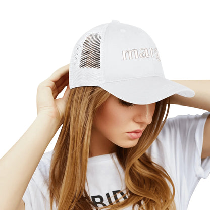 Emobrideried Grid Mesh Trucker Hat