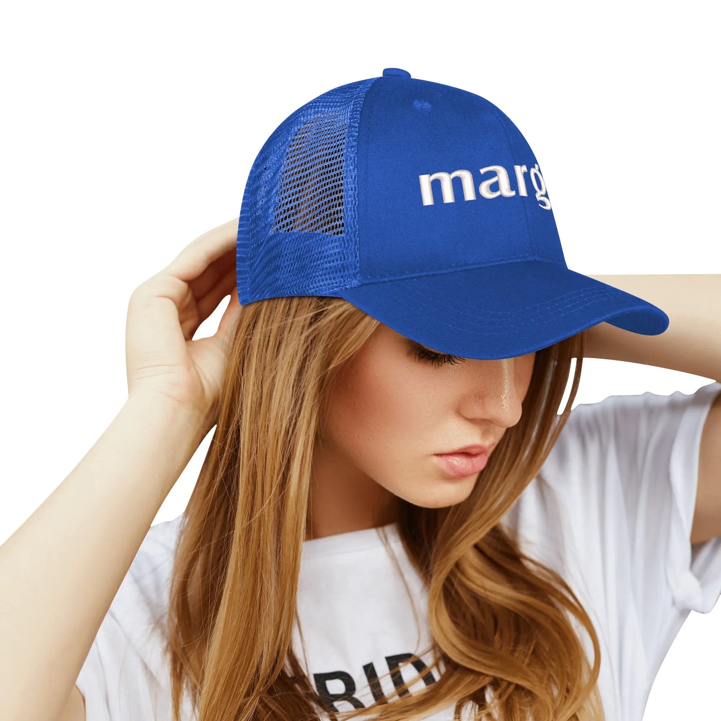 Emobrideried Grid Mesh Trucker Hat
