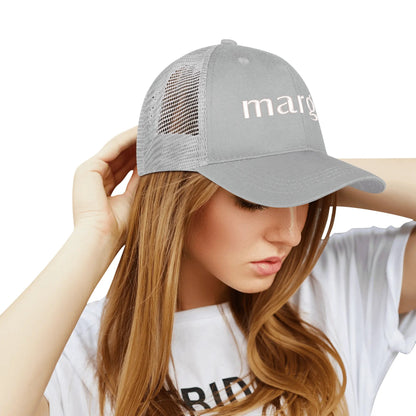 Emobrideried Grid Mesh Trucker Hat
