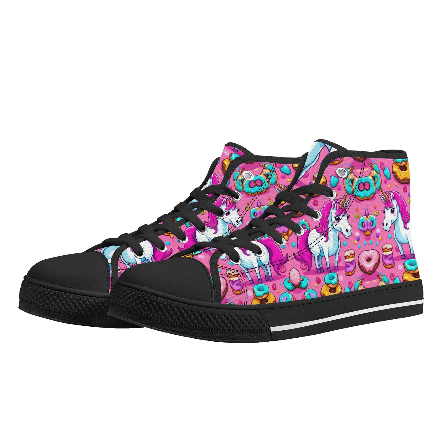 Womens High Top Canvas Shoes - Customized Tongue