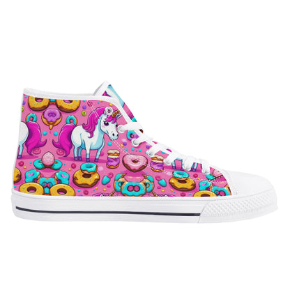 Womens High Top Canvas Shoes - Customized Tongue