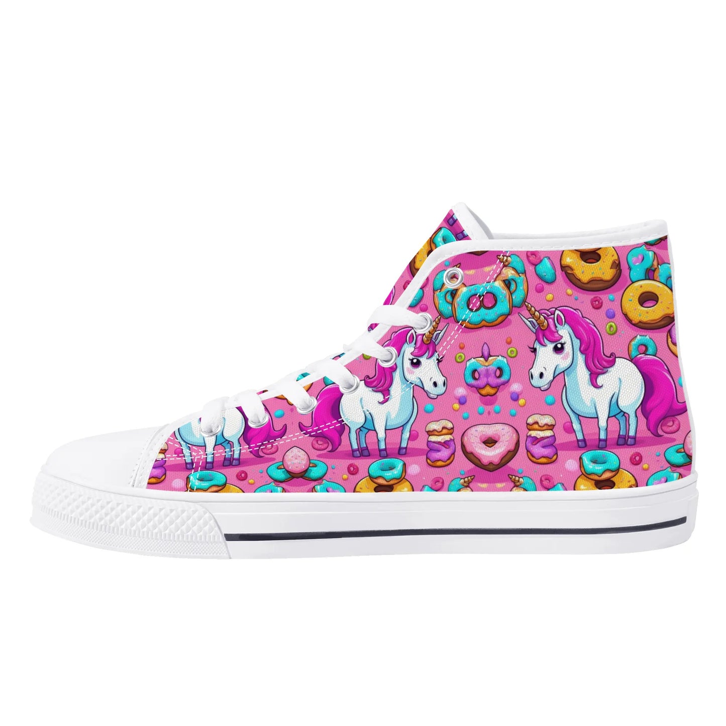 Womens High Top Canvas Shoes - Customized Tongue