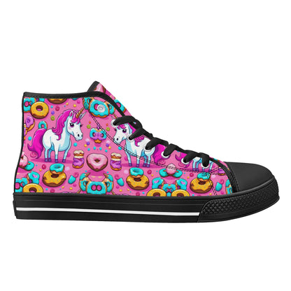 Womens High Top Canvas Shoes - Customized Tongue