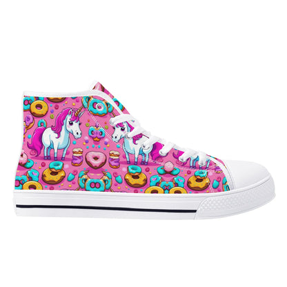 Womens High Top Canvas Shoes - Customized Tongue