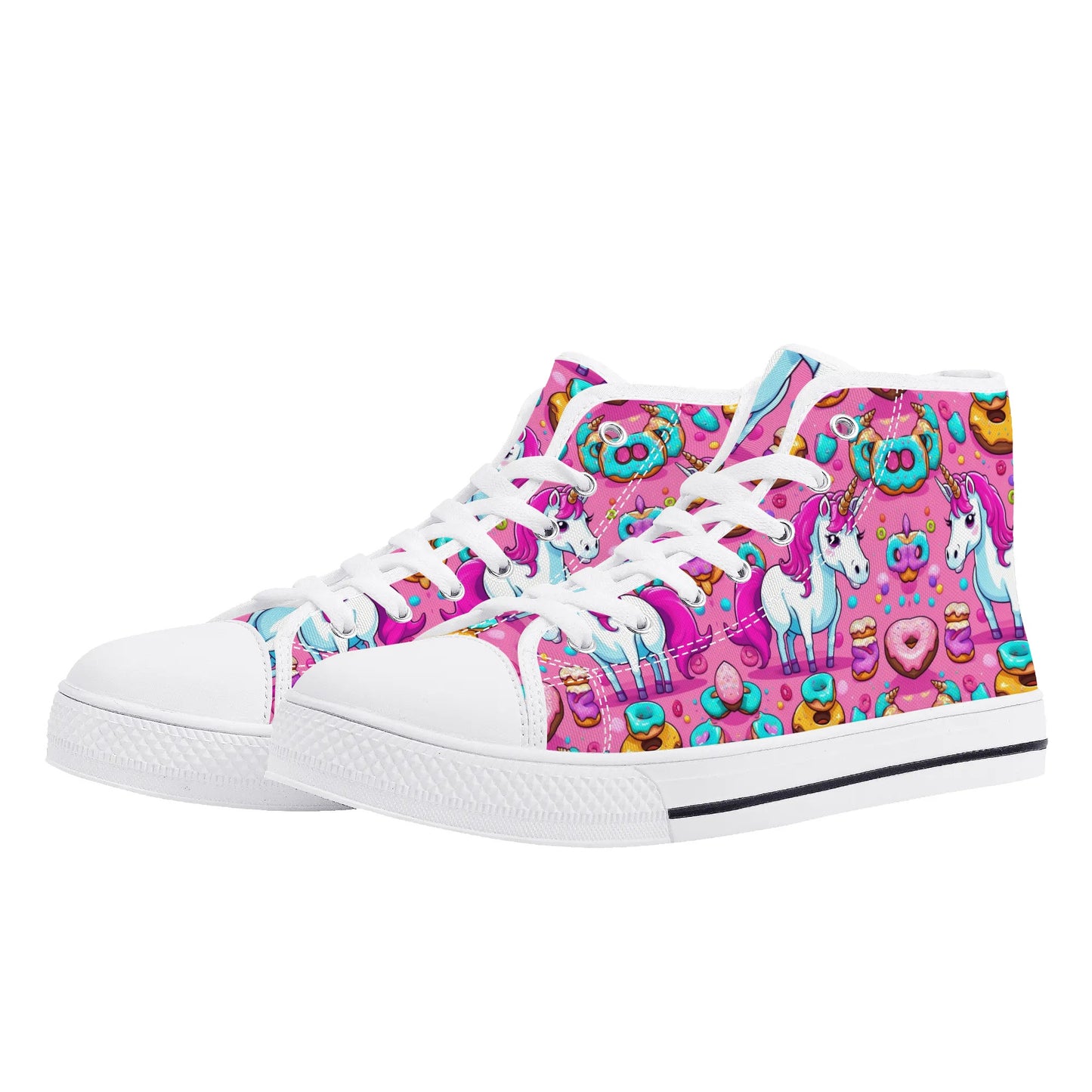 Womens High Top Canvas Shoes - Customized Tongue