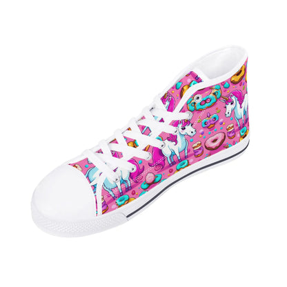 Womens High Top Canvas Shoes - Customized Tongue