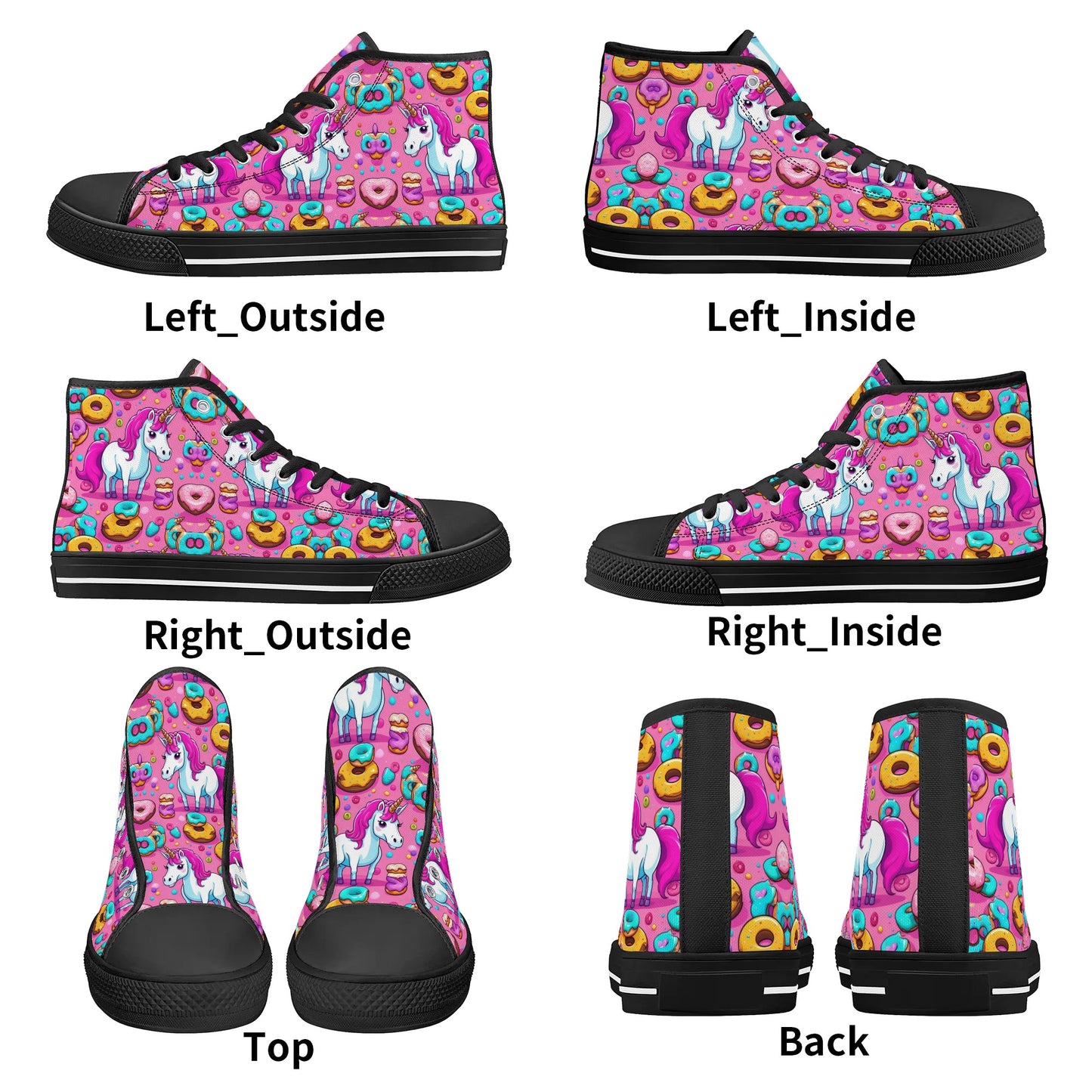 Womens High Top Canvas Shoes - Customized Tongue