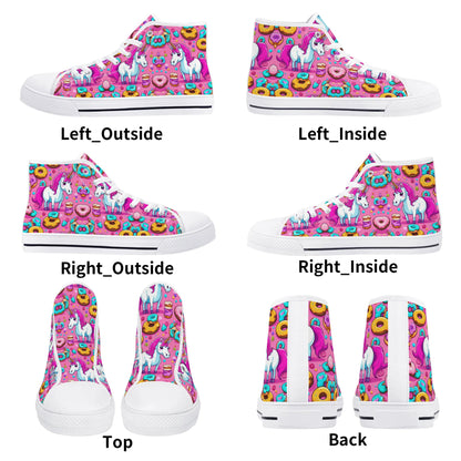 Womens High Top Canvas Shoes - Customized Tongue