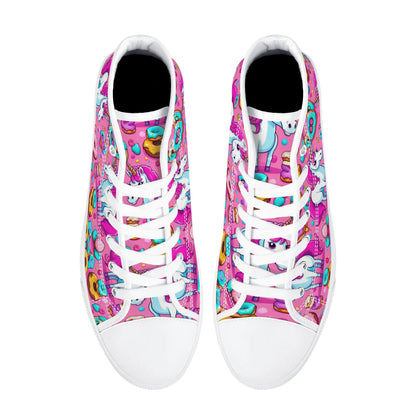 Womens High Top Canvas Shoes - Customized Tongue