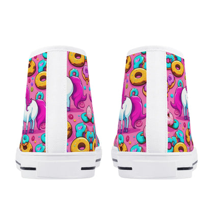 Womens High Top Canvas Shoes - Customized Tongue