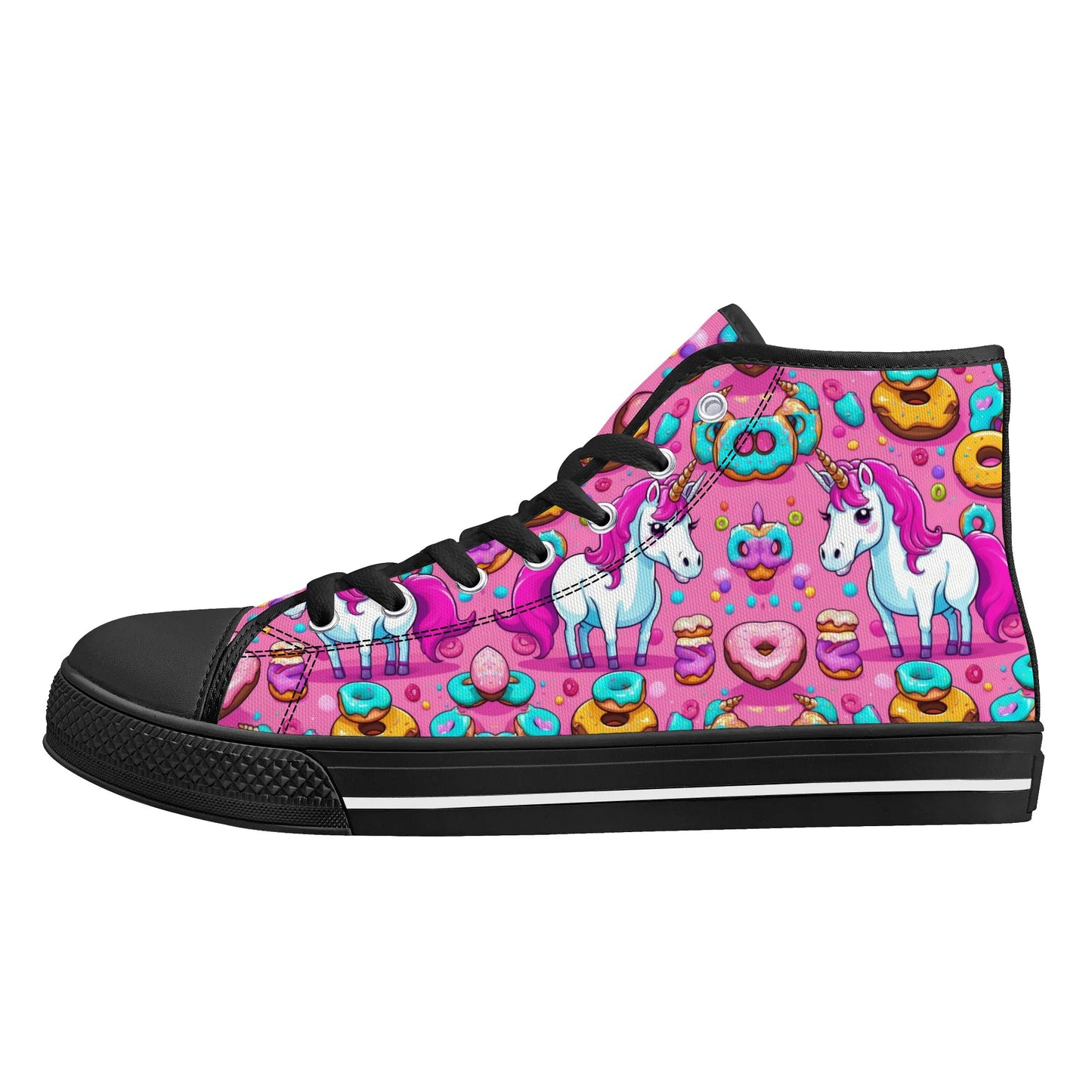 Womens High Top Canvas Shoes - Customized Tongue