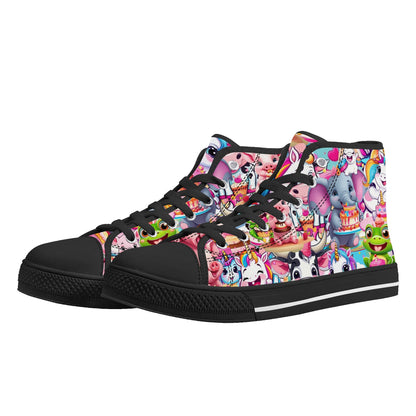 Mens High Top Canvas Shoes - Customized Tongue