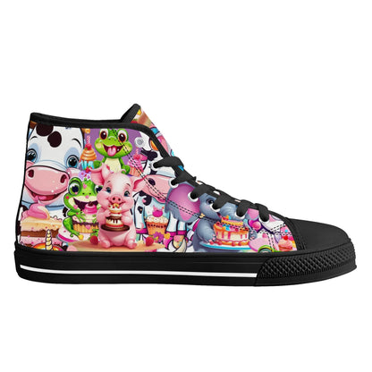 Mens High Top Canvas Shoes - Customized Tongue