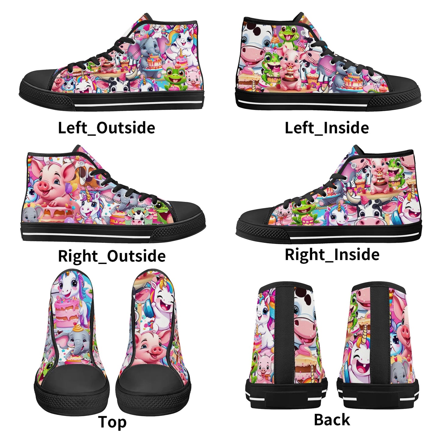 Mens High Top Canvas Shoes - Customized Tongue