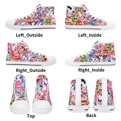 Mens High Top Canvas Shoes - Customized Tongue