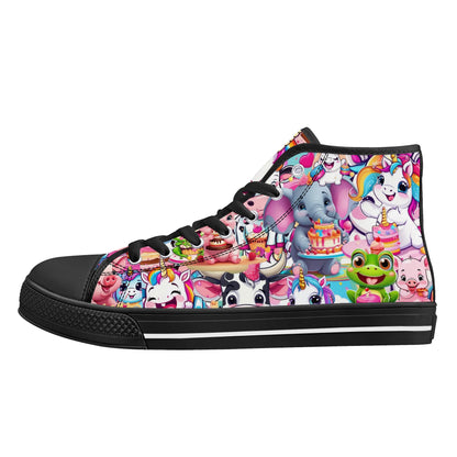 Mens High Top Canvas Shoes - Customized Tongue