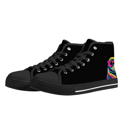 Mens High Top Canvas Shoes - Customized Tongue