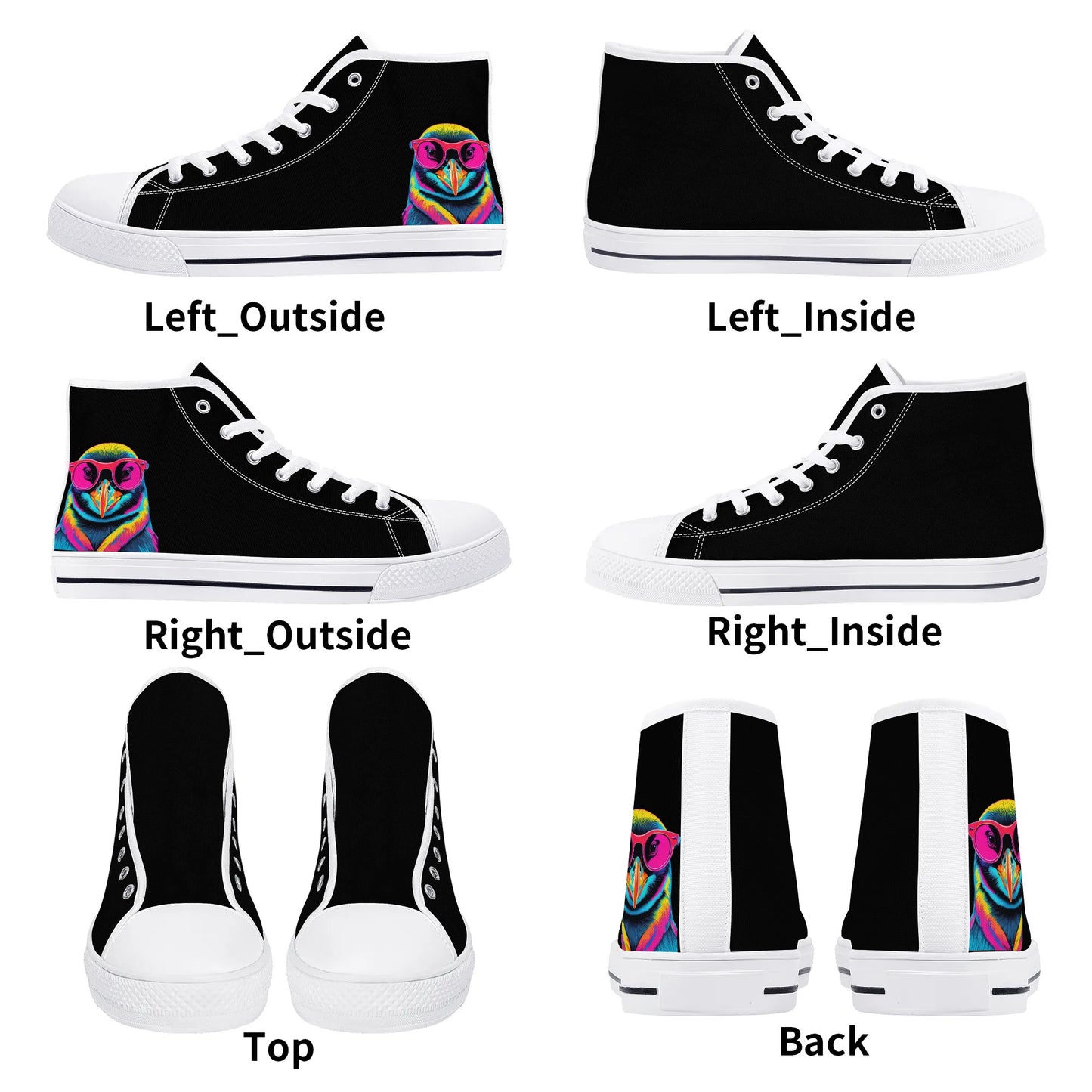 Mens High Top Canvas Shoes - Customized Tongue